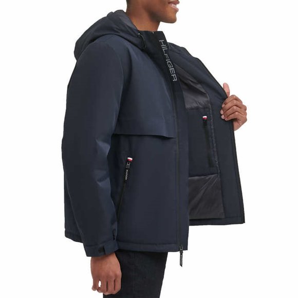 NWT Tommy Hilfiger Men's Performance Hooded Jacket Blue Size M $140 DD090 - Picture 3 of 5